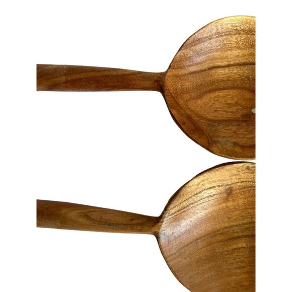 Handcrafted Wooden & Marble Salad Serving Set - Spoon & Fork - Picture 5 of 6